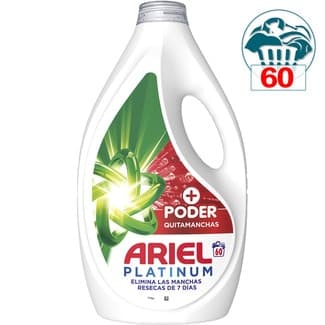 Detergente líquido extra poder quitamanchas Platinum botella 60 dosis -