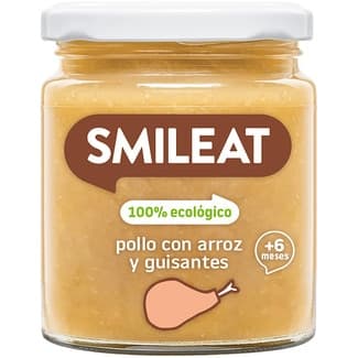 Tarrito de pollo con arroz y guisantes 100% ecológico sin gluten desde 6 meses envase 230 g -