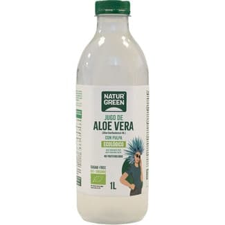Jugo de aloe vera con pulpa ecológico no pasteurizado botella 1 l -