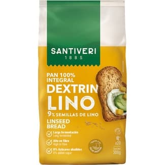 Pan dextrinado integral tostado con semillas de lino envase 300 g -