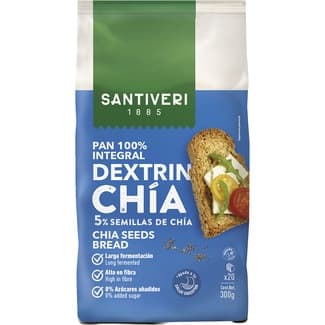 Pan dextrinado tostado 100% integral con semillas de chía envase 300 g -