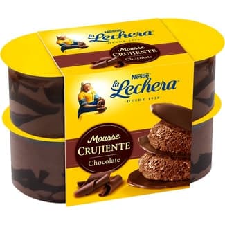 Mousse de chocolate con finas y crujientes láminas de cacao pack 4 unidades 57 g -