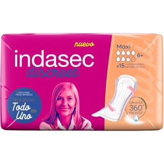 Discreet compresa de incontinencia maxi caja 15 unidades -
