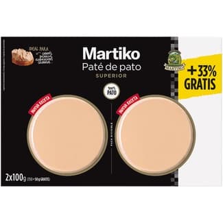 Paté de pato superior pack 2 envases 100 g +33% gratis -