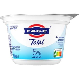 Total yogur griego natural 5% m.g. sin azúcares añadidos envase 150 g -