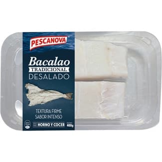 Porciones de bacalao desalado tradicional estuche 400 g -