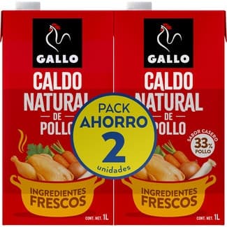 Caldo de pollo pack 2 brik 1 l pack ahorro -