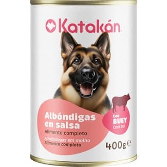 Comida húmeda para perros adultos albóndigas en salsa con buey lata 400 g -