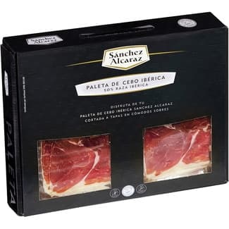 Paleta de cebo ibérica 50% raza ibérica en lonchas 12 sobres de 60 g estuche 720 g -