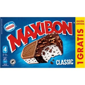 Helado Classic sándwich de nata y trocitos de chocolate 4 unidades estuche 560 ml + 1 gratis Edición Limitada -