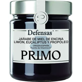 Jarabe de miel de encina, limón, eucaliptus y propóleo origen de España con vitamina C tarro 250 g -