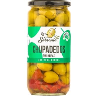 Aceitunas gordal chupadedos sin hueso frasco 350 g neto escurrido -