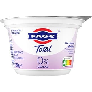 Total yogur griego natural desnatado 0% m.g. sin azúcares añadidos sin azúcares añadidos envase 150 g -