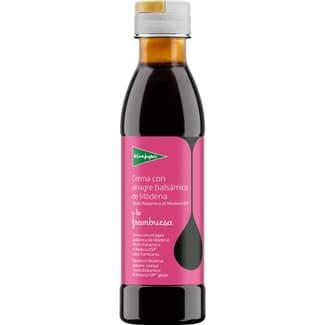 Crema con vinagre balsámico de Módena aceto balsamico di Modena IGP a la frambuesa. botella 250 ml -