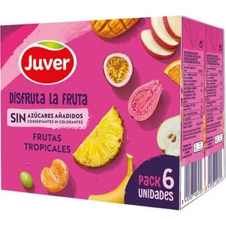 Bebida de zumo de frutas tropicales a partir de concentrado sin azúcares añadidos pack 6 briks 200 ml -