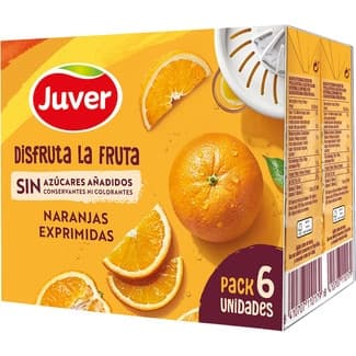 Bebida de zumo de naranjas exprimidas sin azúcares añadidos pack 6 briks 200 ml -