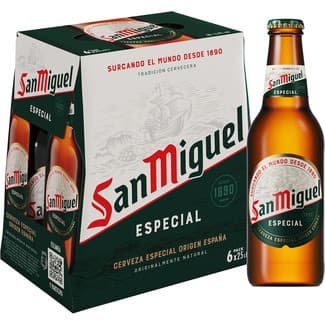 Cerveza rubia especial pack 6 botellas 25 cl -