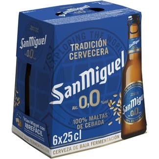 Cerveza sin alcohol pack 6 botellas 25 cl -