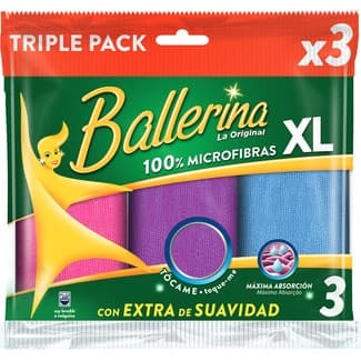 Bayeta 100% microfibra XL La Original paquete 3 unidades -