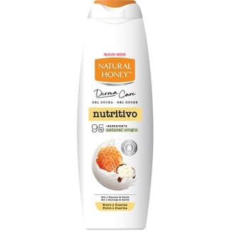 Gel de baño DermaCare Nutritivo con miel y manteca de karité nutre y suaviza botella 650 ml -