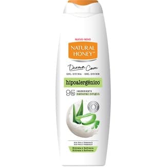 Gel de baño hipoalergénico DermaCare con aloe vera + vitamina E hidrata y refresca botella 650 ml -