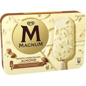 Helado chocolate blanco con almendras 4 unidades estuche 400 ml -