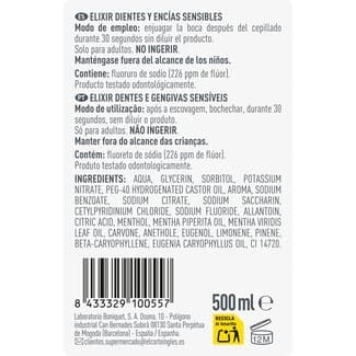 Elixir dientes y encías sensibles sin alcohol frasco 500 ml -