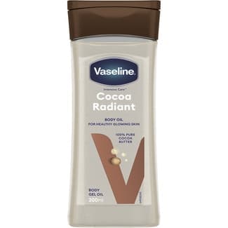 Aceite corporal en gel Cocoa Radiant 100% manteca de cacao frasco 200 ml -