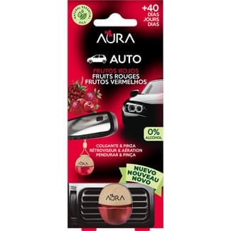 Ambientador de coche Frutos Rojos colgante & pinza blister 1 unidad -