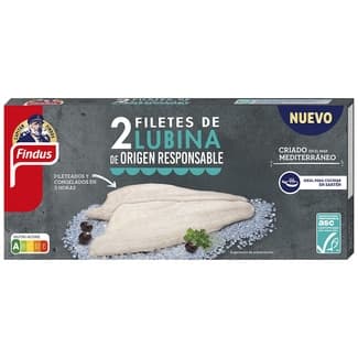 Lubina en filetes 2 unidades criado en el mar Mediterráneo estuche 200 g -