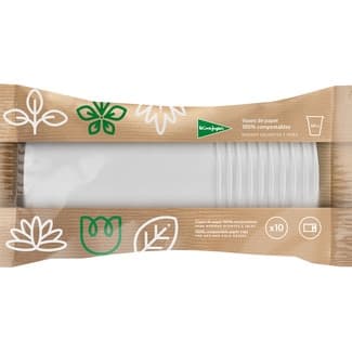 Vasos compostables de papel blancos 550 cc paquete 10 unidades -