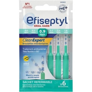 Cepillo interdental Clean Expert 0.9 mm flexible a 90º blister 6 unidades