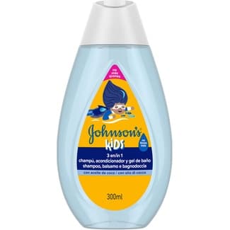 Champú, acondicionador y gel de baño para niños con aceite de coco frasco 300 ml -