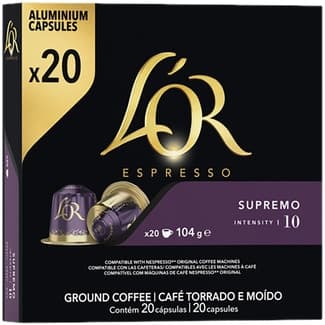 Café Supremo intensidad 10 estuche 20 cápsulas compatibles con máquinas Nespresso -