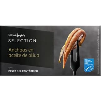 Filetes de anchoa en aceite de oliva pesca del Cantábrico lata 29 g neto escurrido -