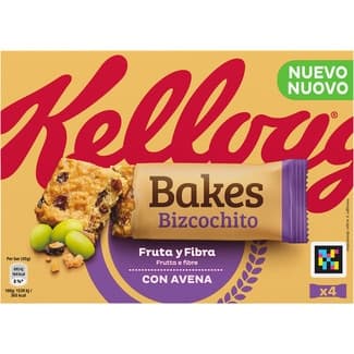 Bizcochito de avena y pasas 4 unidades envasadas individualmente estuche 180 g -