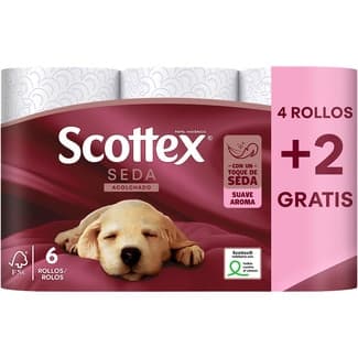 Papel higiénico Seda Acolchado paquete 6 rollos -