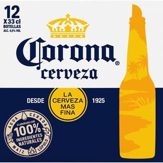 Cerveza rubia mejicana pack 12 botellas 33 cl -