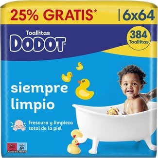Toallitas húmedas infantiles pack 6x64 unidades envase 384 unidades -