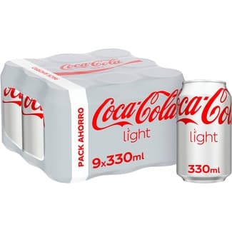 Refresco de cola sin azúcar sin calorías pack 9 latas 33 cl -