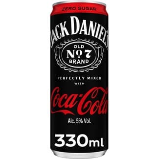 Whiskey combinado cola zero sin azucar lata 33 cl -