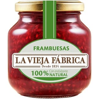 Mermelada de frambuesas 100% natural con endulzante frasco 280 g -