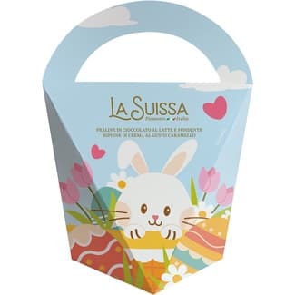 Mini huevos surtidos de chocolate con leche y negro rellenos de crema de caramelo estuche 150 g distintos diseños se surten según existencias -