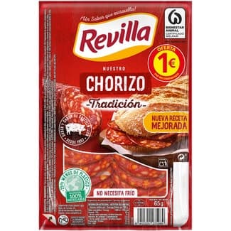 Chorizo tradición en lonchas sin gluten envase 65 g -