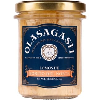 Lomos de bonito del norte en aceite de oliva frasco 135 g neto escurrido -