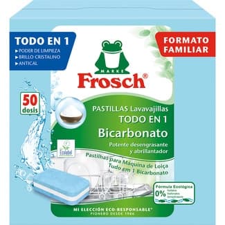 Detergente lavavajillas Todo en 1 con bicarbonato caja 50 dosis -