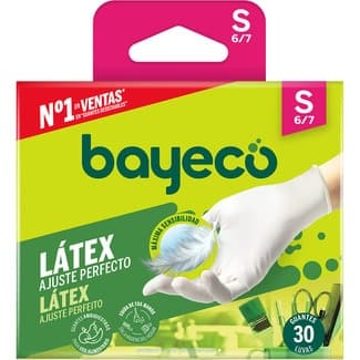 Guantes de látex blancos Ajuste Perfecto talla S caja 30 unidades -