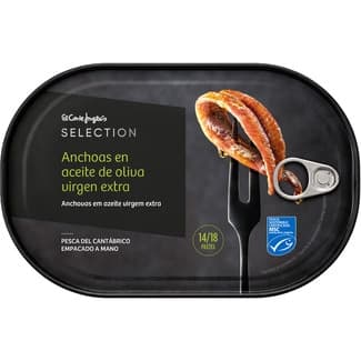Filetes de anchoa en aceite de oliva virgen extra pesca del Cantábrico lata 60 g neto escurrido -