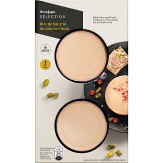 Bloc de foie gras de pato con trozos sin gluten pack 2 x 40 g envase 80 g -