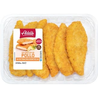 Solomillos de pollo extra crujientes sin gluten bandeja 500 g peso aproximado -